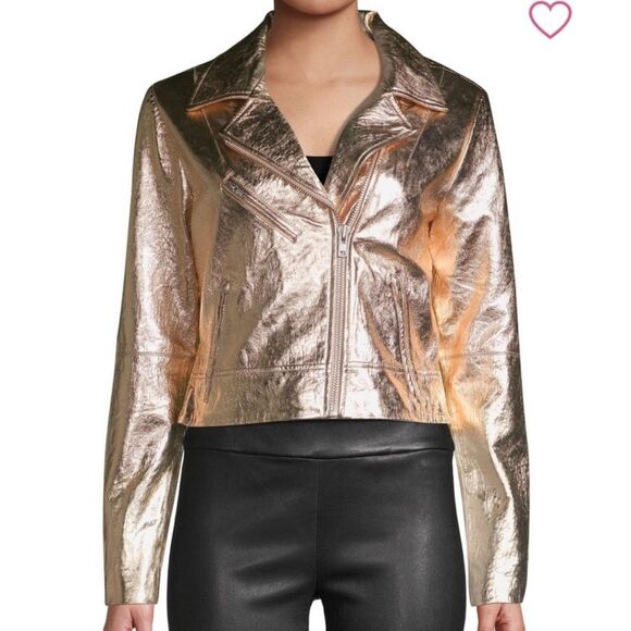 Wythe NYC Pink Metallic Gold Women's Jacket - Picture 1 of 7